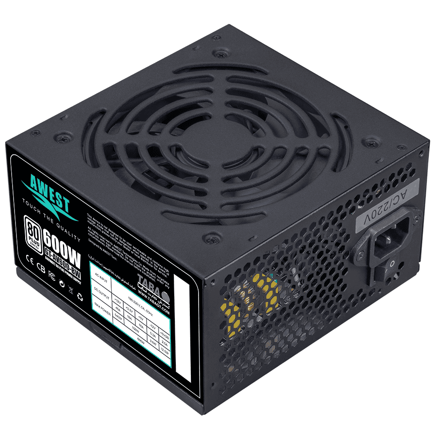 پاور کیس AWEST GT-600-BW STOCK 600W