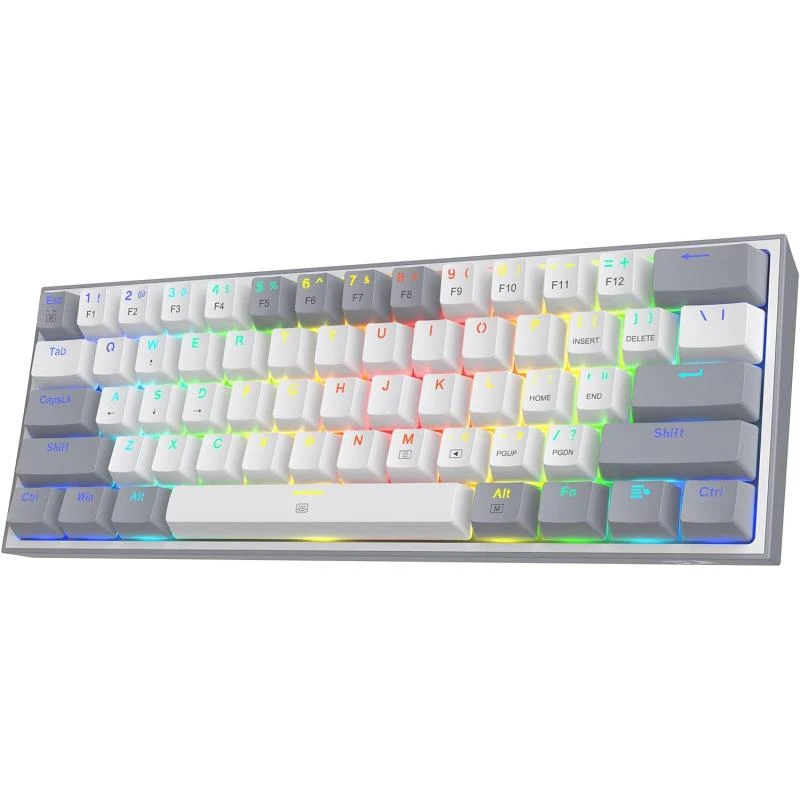 کیبورد  keybord redragon k617 white-blue