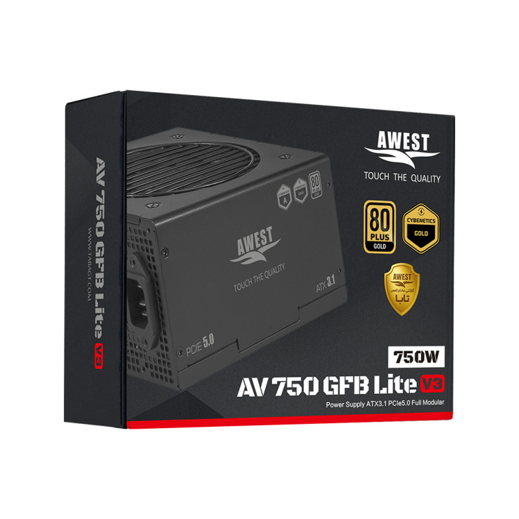 منبع تغذیه اوست 750وات مدل AWEST AV 750 GFB Lite V3 