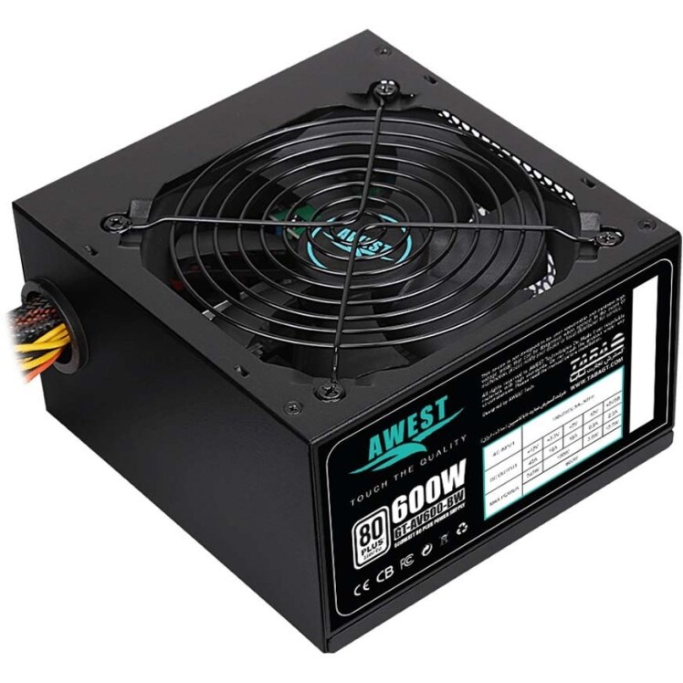 منبع تغذیه اوست 600وات مدل AWEST AV600-BW 